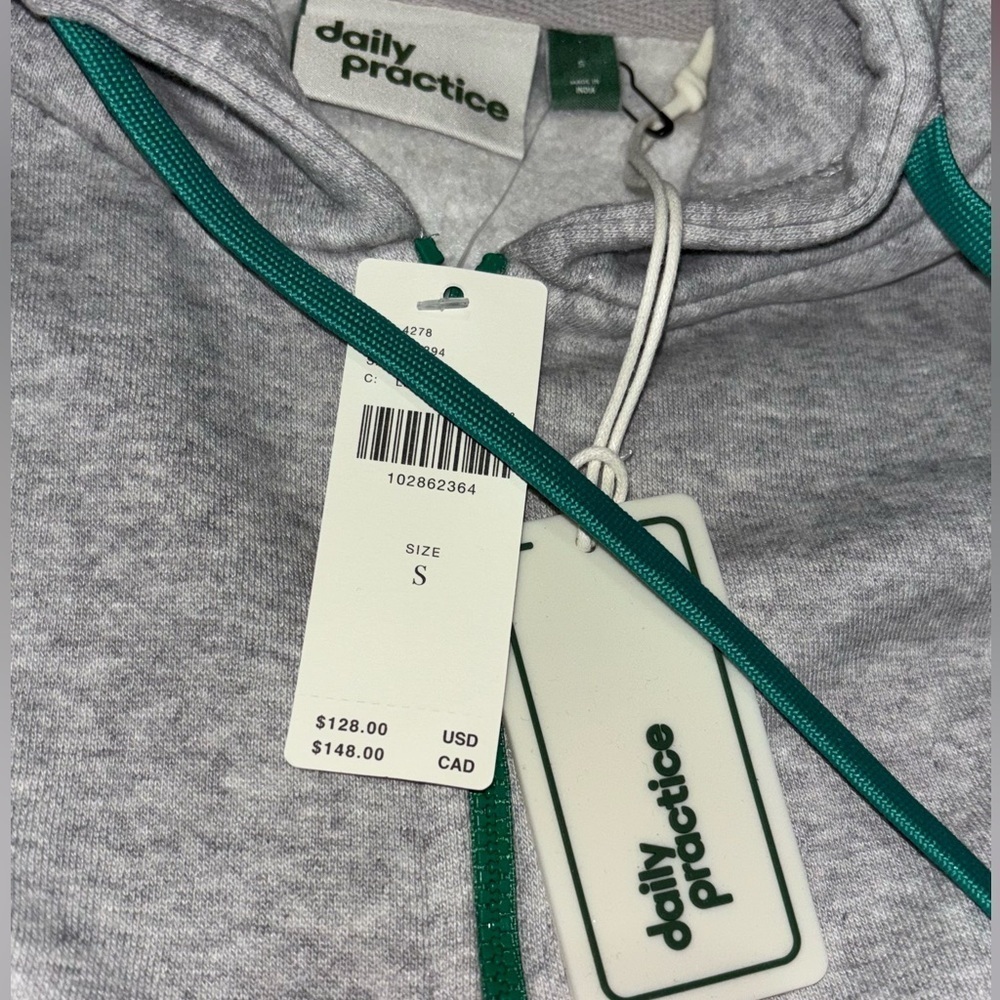 Anthropologie Drawstring Long Sleeve Hoodie Size Medium/Daily Practice - Picture 6 of 12